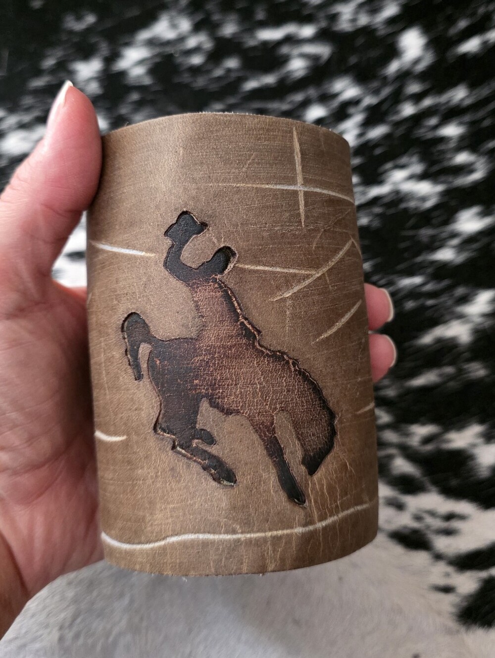 Cowhide Leather Koozie